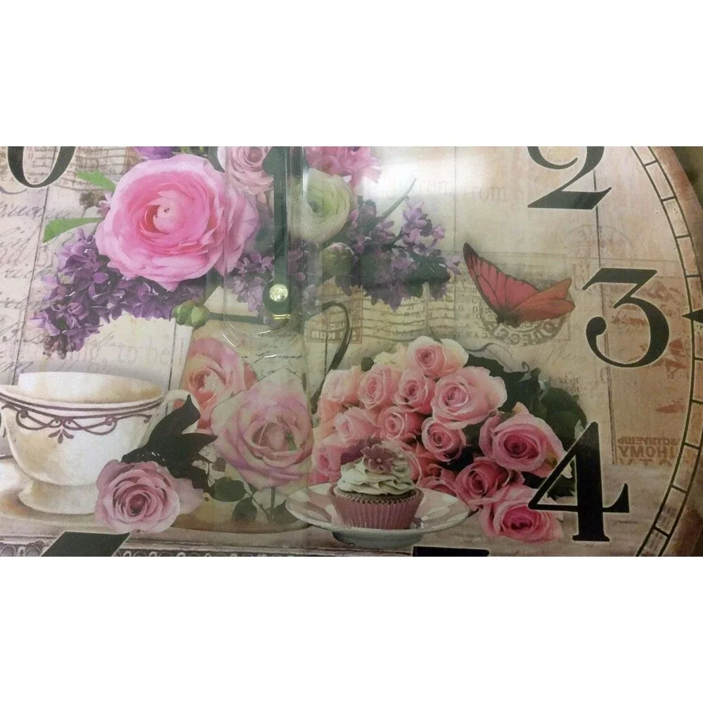 Round Wooden Kitchen Wall Decorative Clock, 12